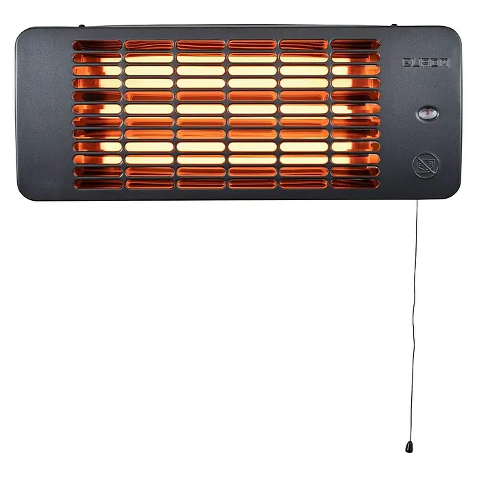 Eurom Terrasverwarming Q-time 2001 - 49,5 x 19,5 x 15 cm, Rechthoekig, Zilver - Vooraanzicht