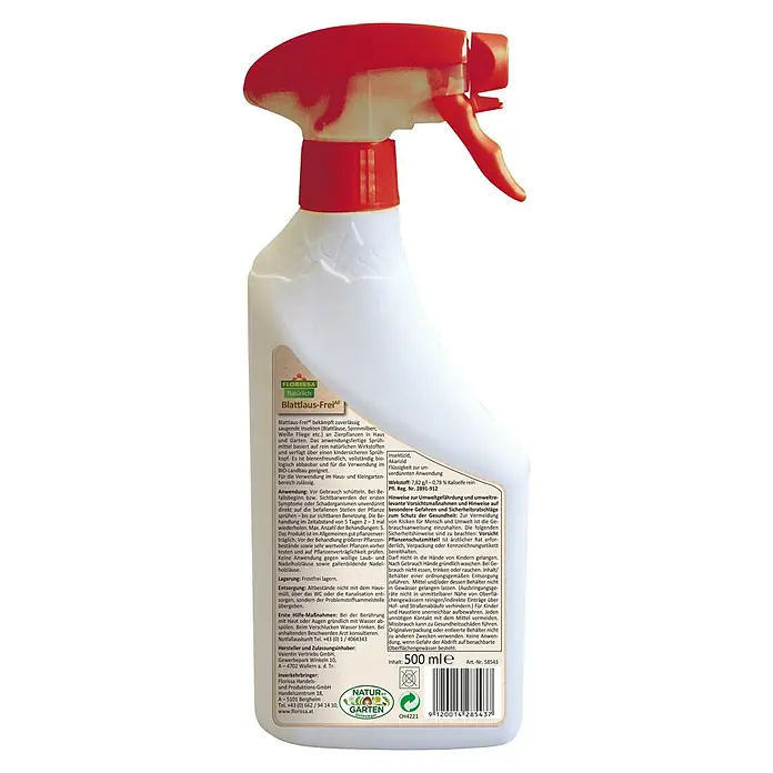 Florissa Blattlausfrei - 500 ml - Rückansicht