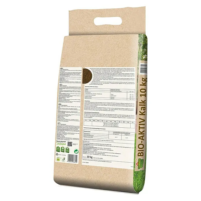 Florissa Bodenhilfsstoff Bio-Aktiv Kalk - 10 kg, Inhalt ausreichend für ca.: 100 m² - Rückansicht