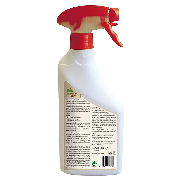 Florissa Ameisenspray - 500 ml - Rückansicht