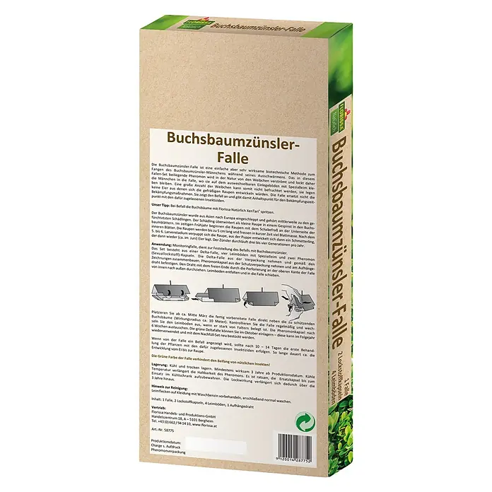 Florissa Buchsbaumzünsler-Falle - 1 Set - Diagonale Ansicht