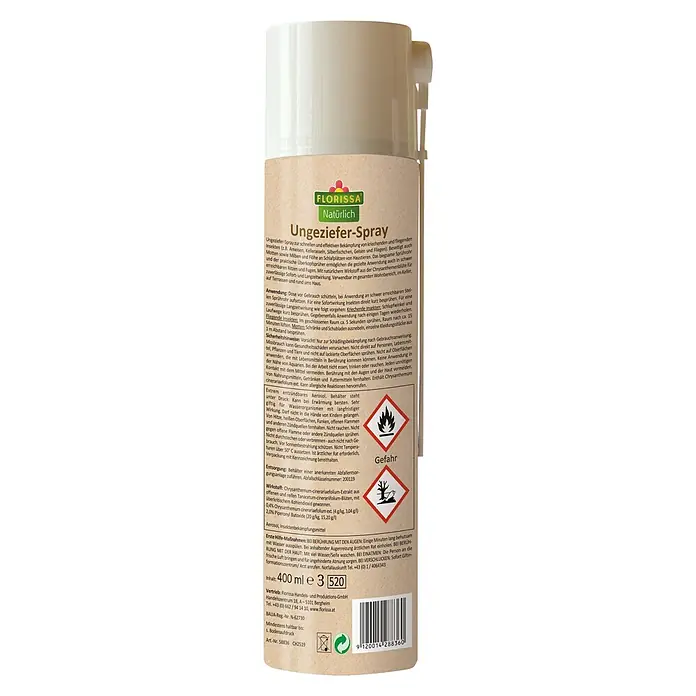 Florissa Ungezieferspray - 400 ml - Rückansicht