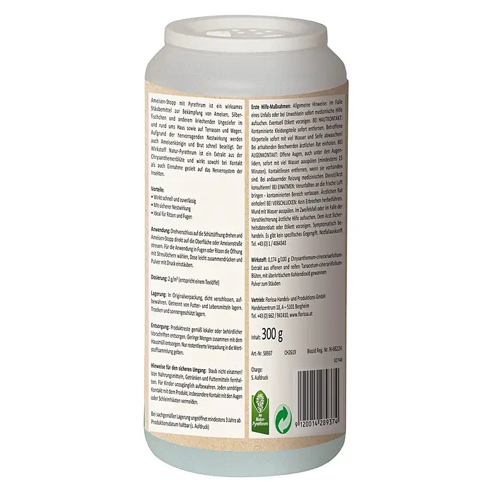 Florissa Ameisen-Mittel - 300 g - Rückansicht