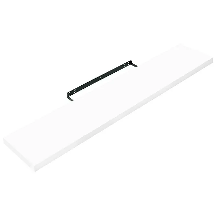 Regalux Wandboard XL4 - 23,5 x 118 x 3,8 cm, Weiß Hochglanz, Belastbarkeit: 12 kg - Diagonale Ansicht