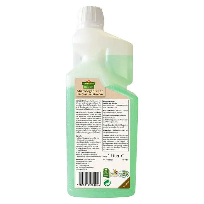 Florissa Mikroorganismen Obst & Gemüse - 1 l - Rückansicht