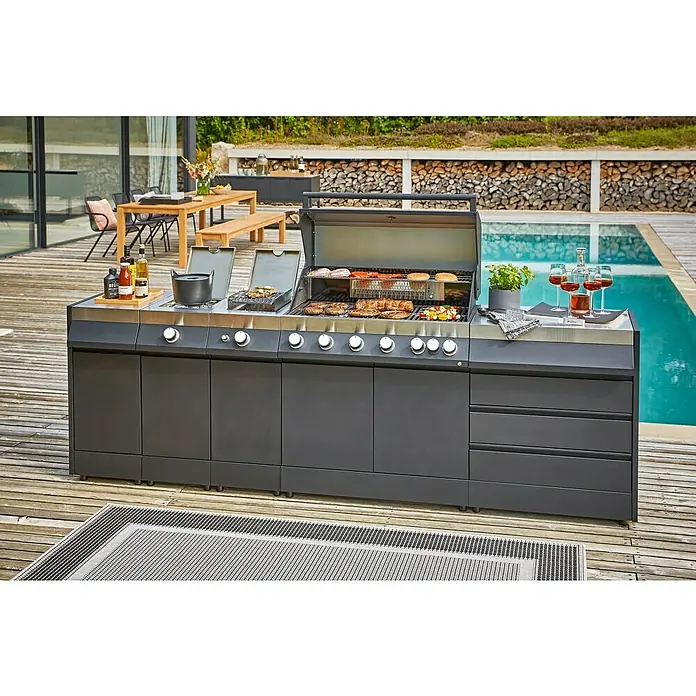 Kingstone Grillkonyha modul Beast - Fekete, 3,5 kW - Hangulatos felvétel