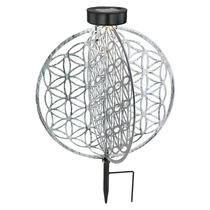 Solarna ukrasna LED svjetiljka Globo - 30 x 30 x 41 cm, Srebrne boje - Dijagonalni pogled