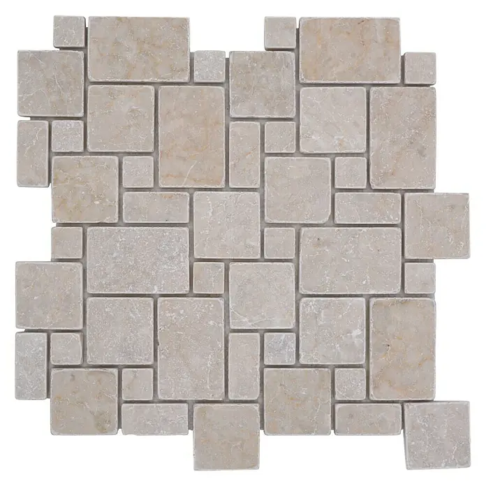 Mozaïektegel patroon Botticino XNT FP41 - 30,5 x 30,5 cm, Beige/Bruin, Mat - Bovenaanzicht