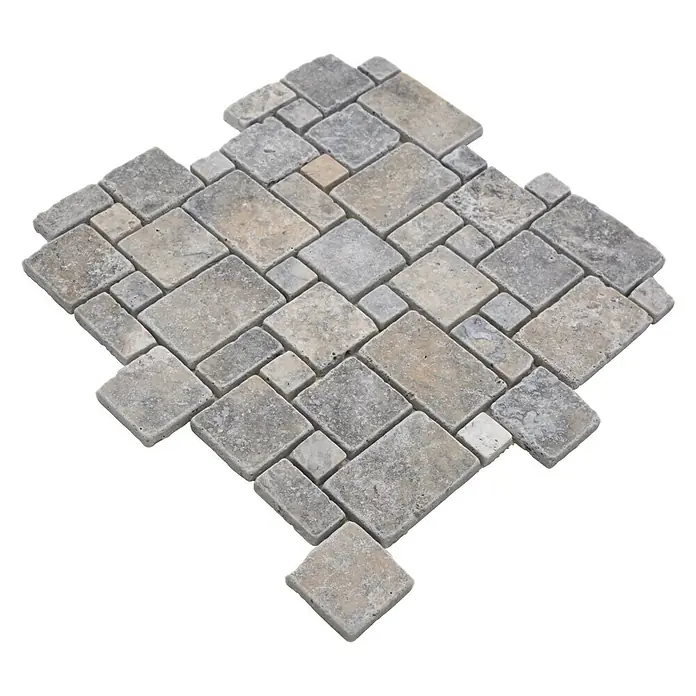 Mozaïektegel patroon Silver XNT FP47 - 30,5 x 30,5 cm, Beige/Bruin, Mat - Diagonaal zicht