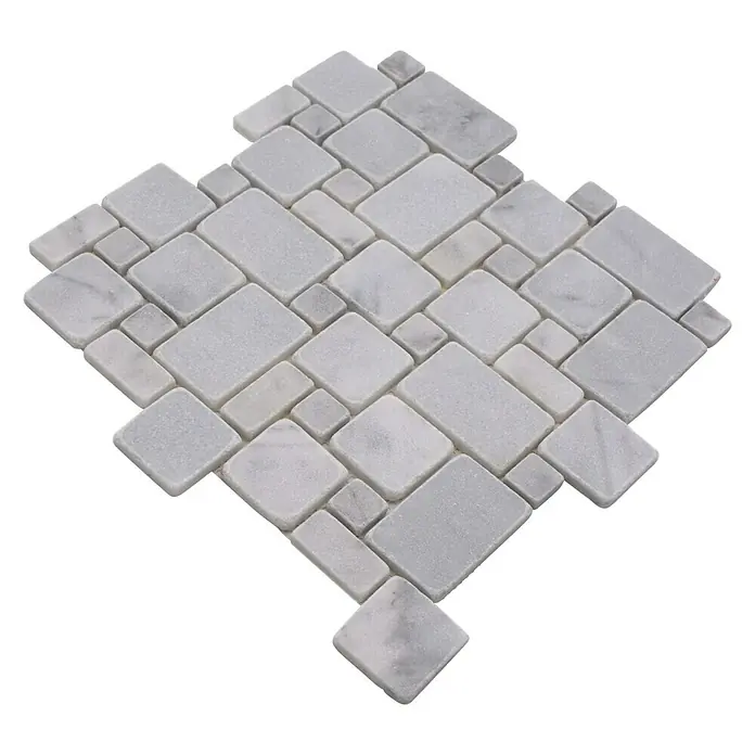 Mozaïektegel patroon Ibiza White XNT FP42 - 30,5 x 30,5 cm, Beige/Bruin, Mat - Diagonaal zicht