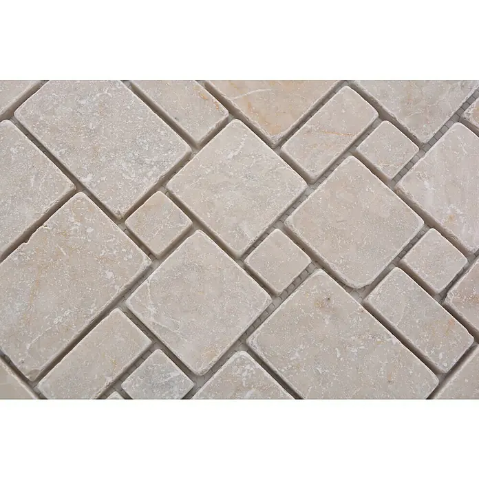 Mozaïektegel patroon Botticino XNT FP41 - 30,5 x 30,5 cm, Beige/Bruin, Mat - Close-up