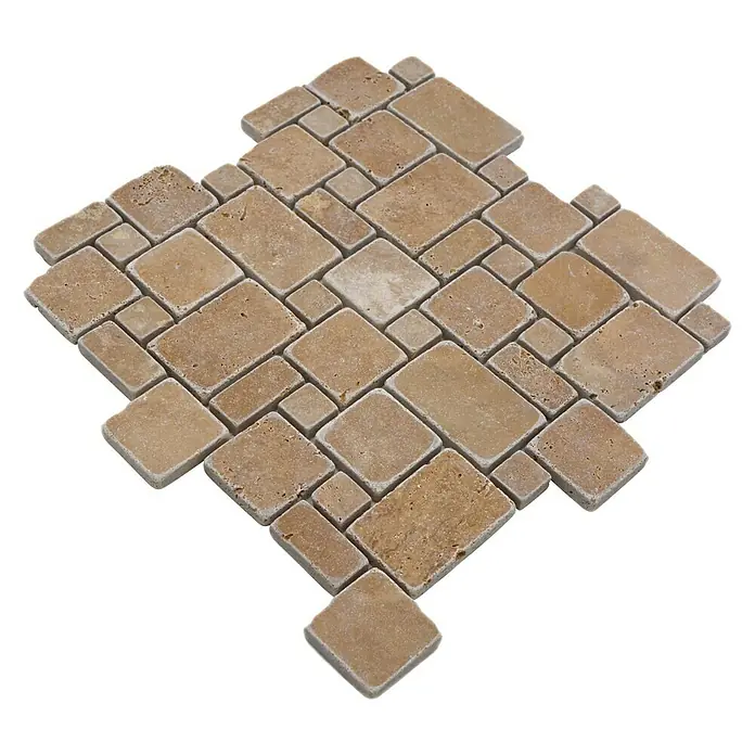 Mozaïektegel patroon Noce XNT FP44 - 30,5 x 30,5 cm, Beige/Bruin, Mat - Diagonaal zicht