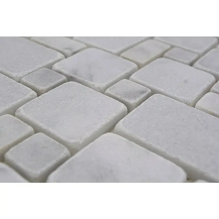 Mozaïektegel patroon Ibiza White XNT FP42 - 30,5 x 30,5 cm, Beige/Bruin, Mat - Close-up