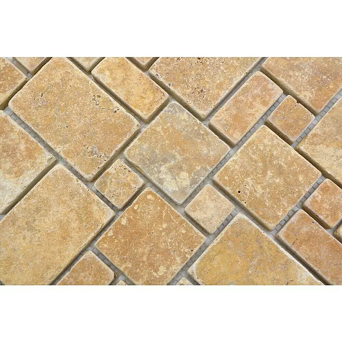 Mozaïektegel patroon Gold XNT FP51 - 30,5 x 30,5 cm, Beige/Bruin, Mat - Close-up
