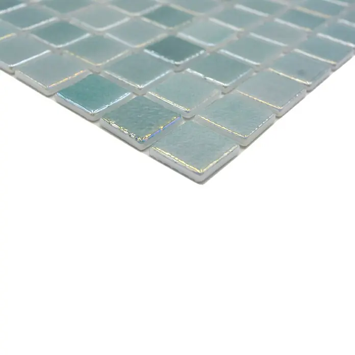Mozaïektegel vierkant Eco Shell Crystal VP55253PUR - 31,6 x 31,6 cm, Antraciet, Glanzend - Close-up