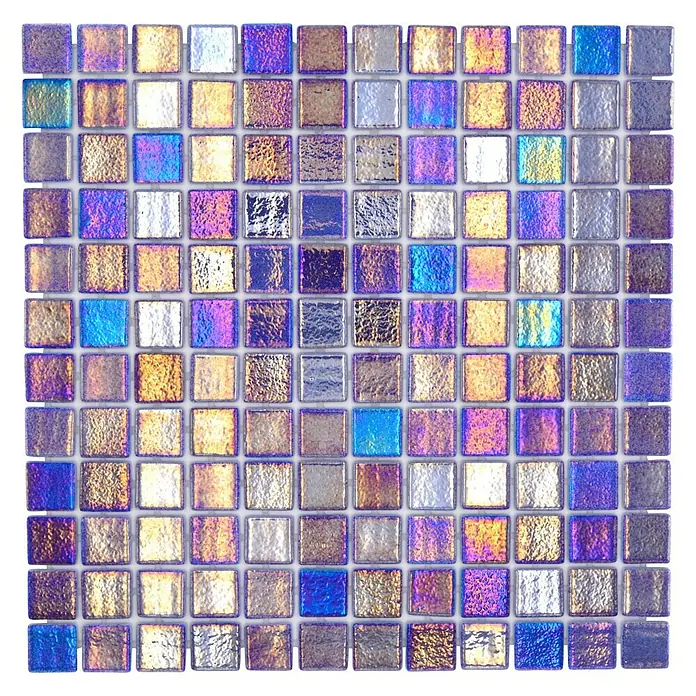 Mozaïektegel vierkant Eco Shell Sapphire VP55255PUR - 31,6 x 31,6 cm, Antraciet, Glanzend - Bovenaanzicht