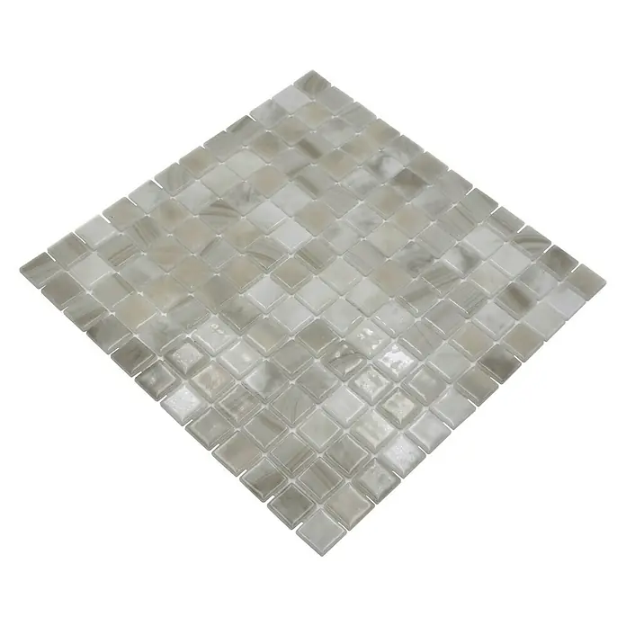 Mozaïektegel vierkant Eco Seasalt VP56251PUR - 31,6 x 31,6 cm, Antraciet, Glanzend - Diagonaal zicht
