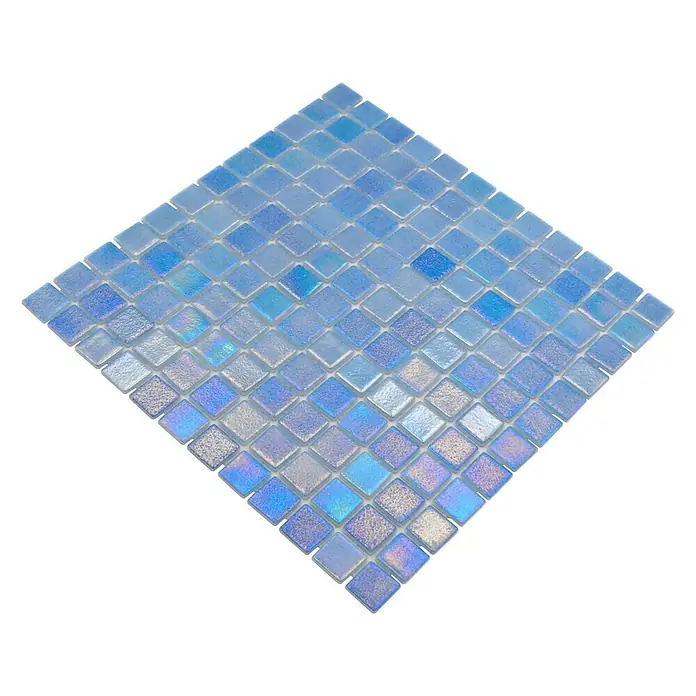 Mozaïektegel vierkant Eco Shell Air VP55251PUR - 31,6 x 31,6 cm, Antraciet, Glanzend - Diagonaal zicht