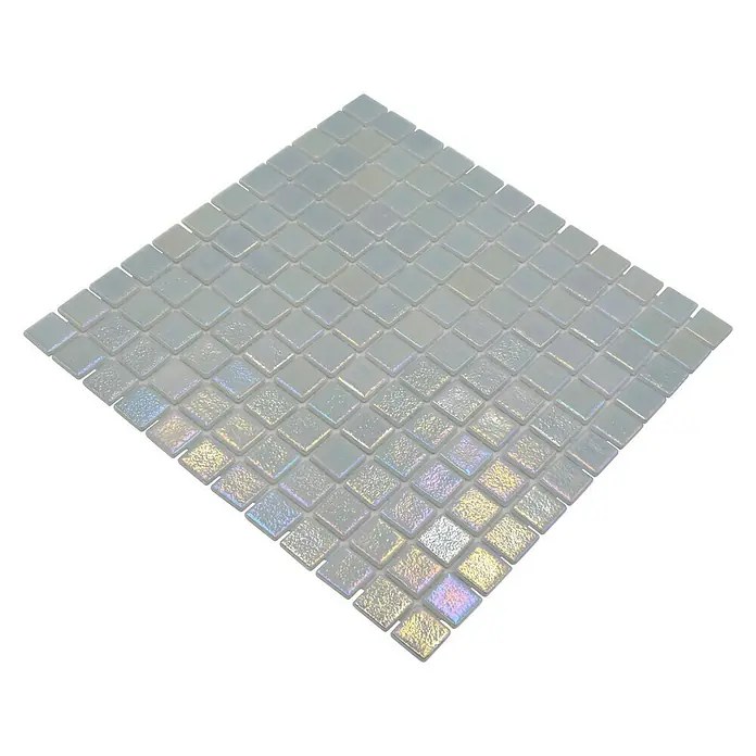 Mozaïektegel vierkant Eco Shell Mystic VP55254PUR - 31,6 x 31,6 cm, Antraciet, Glanzend - Diagonaal zicht