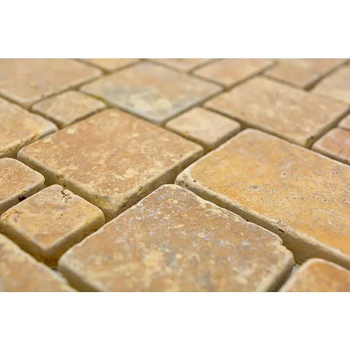 Mozaïektegel patroon Gold XNT FP51 - 30,5 x 30,5 cm, Beige/Bruin, Mat - Close-up