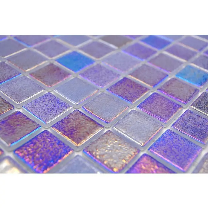 Mozaïektegel vierkant Eco Shell Sapphire VP55255PUR - 31,6 x 31,6 cm, Antraciet, Glanzend - Close-up