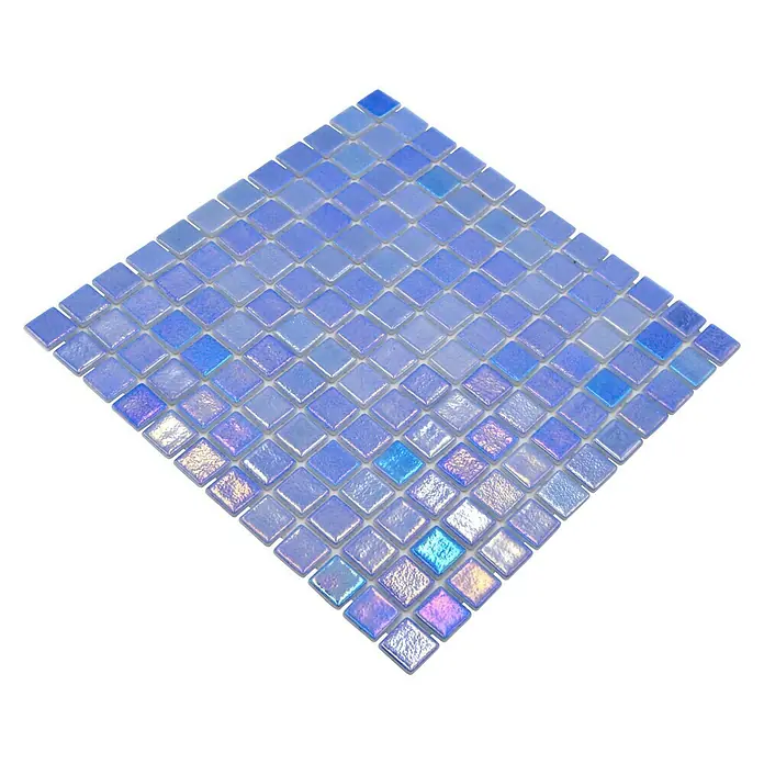 Mozaïektegel vierkant Eco Shell Azure VP55252PUR - 31,6 x 31,6 cm, Antraciet, Glanzend - Diagonaal zicht