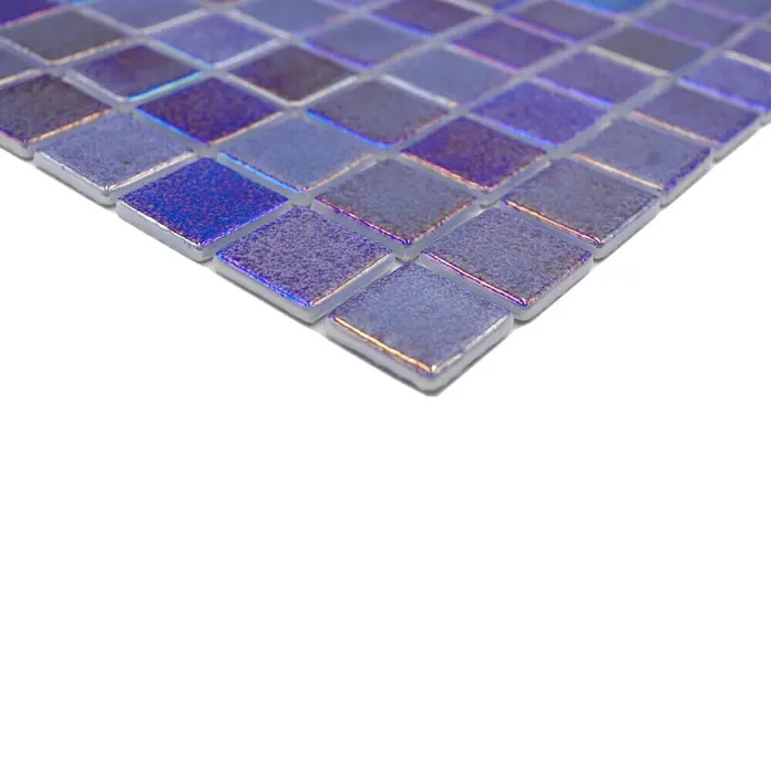 Mozaïektegel vierkant Eco Shell Sapphire VP55255PUR - 31,6 x 31,6 cm, Antraciet, Glanzend - Close-up