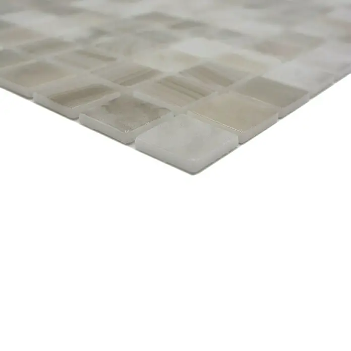 Mozaïektegel vierkant Eco Seasalt VP56251PUR - 31,6 x 31,6 cm, Antraciet, Glanzend - Close-up