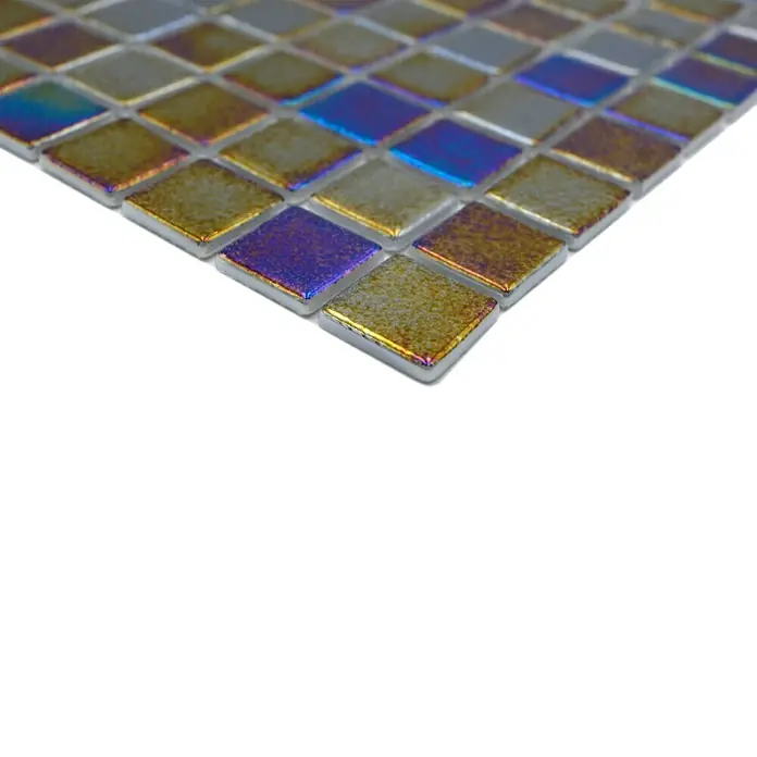 Mozaïektegel vierkant Eco Shell Deep VP55256PUR - 31,6 x 31,6 cm, Antraciet, Glanzend - Close-up