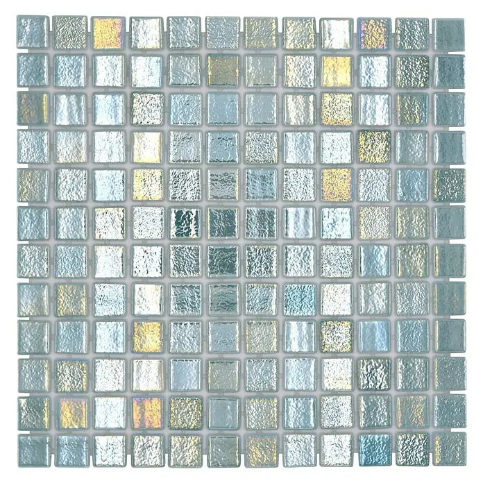 Mozaïektegel vierkant Eco Shell Crystal VP55253PUR - 31,6 x 31,6 cm, Antraciet, Glanzend - Bovenaanzicht