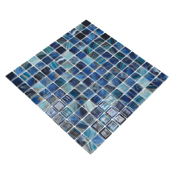 Mozaïektegel vierkant Eco Royal VP56254PUR - 31,6 x 31,6 cm, Antraciet, Glanzend - Diagonaal zicht