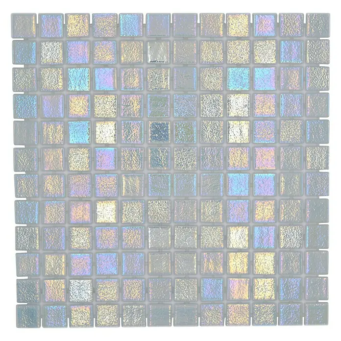 Mozaïektegel vierkant Eco Shell Mystic VP55254PUR - 31,6 x 31,6 cm, Antraciet, Glanzend - Bovenaanzicht