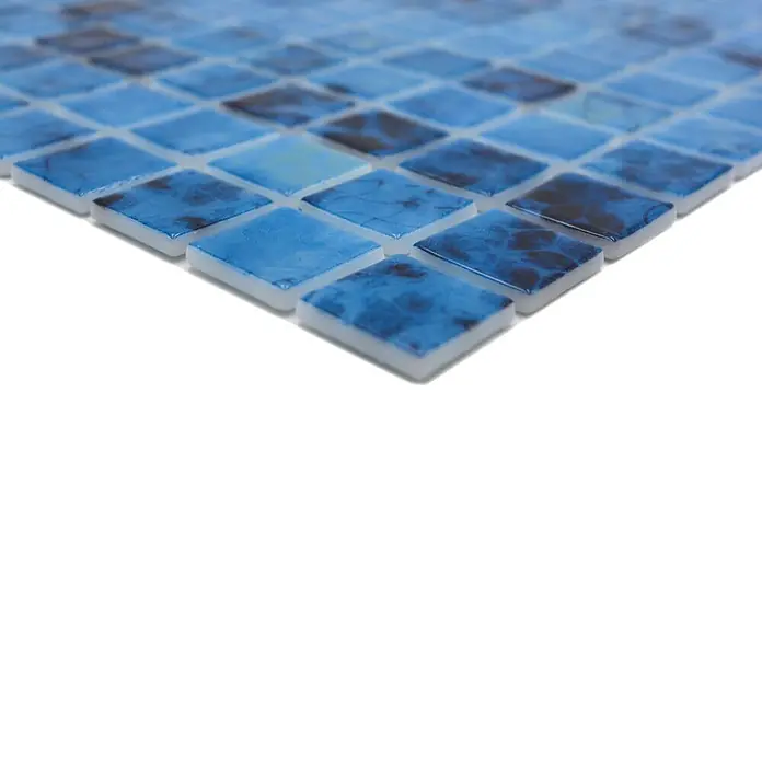 Mozaïektegel vierkant Eco Olympic VP56255PUR - 31,6 x 31,6 cm, Antraciet, Glanzend - Close-up