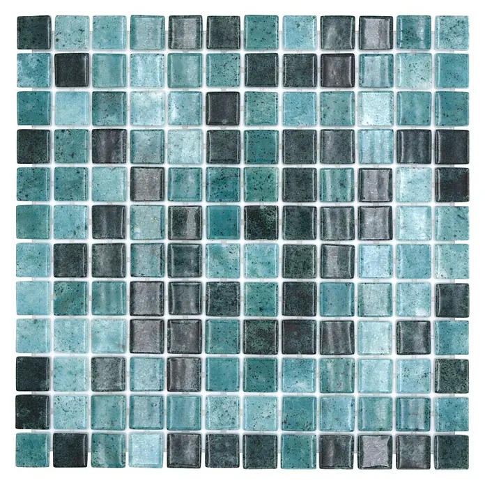 Mozaïektegel vierkant Eco Bali VP56258PUR - 31,6 x 31,6 cm, Antraciet, Glanzend - Bovenaanzicht