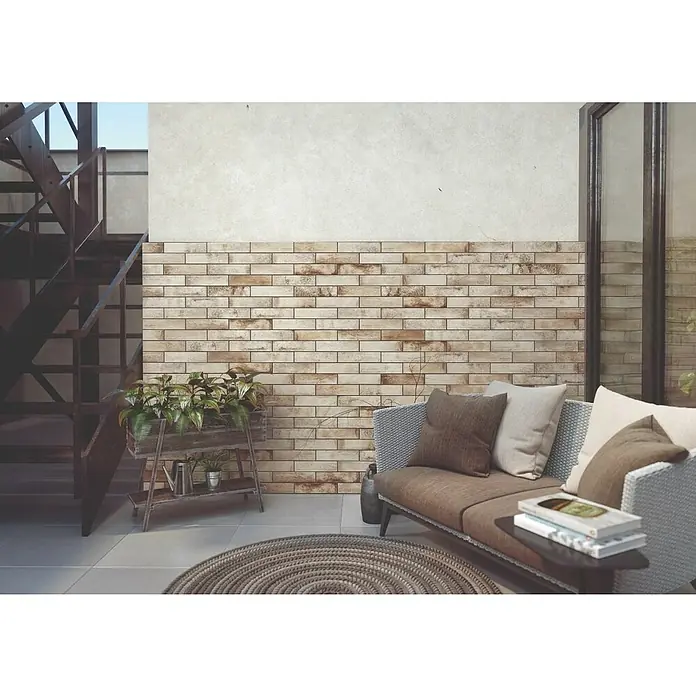 Zidna pločica Cerrad Stone Piatto - 7,4 x 30 cm, smeđe-siva - Živopisni prikaz
