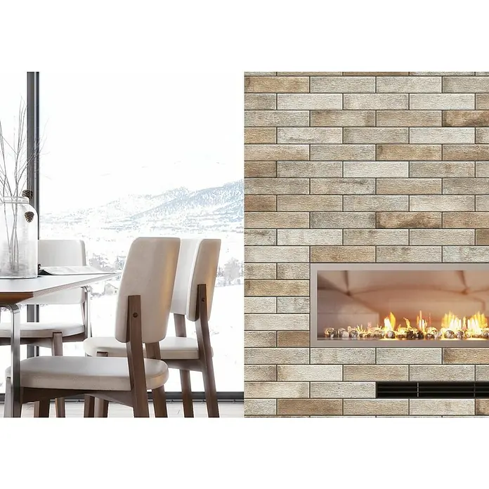 Zidna pločica Cerrad Stone Piatto - 7,4 x 30 cm, smeđe-siva - Živopisni prikaz