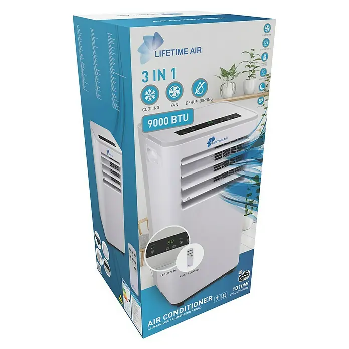 Aire acondicionado portátil Lifetime Air - Potencia frigorífica máx. por unidad en BTU/h: 9.000 BTU/h - Vista angular