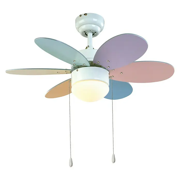 Sulion Ventilador de techo Rainbow - Diámetro: 76 cm, Multicolor, 40 W, AC - Vista frontal