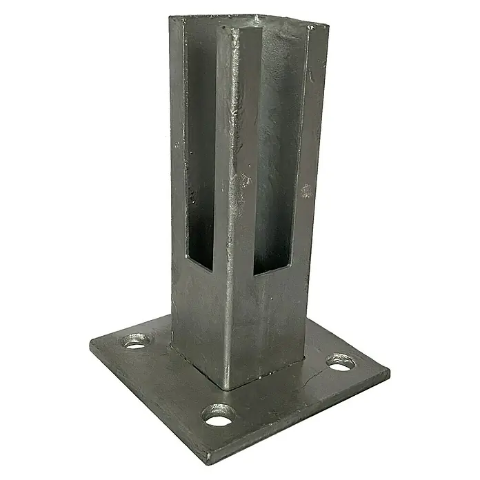 Bodenplatte - Passend für: Pfosten 5 x 5 cm, Metall - Diagonale Ansicht