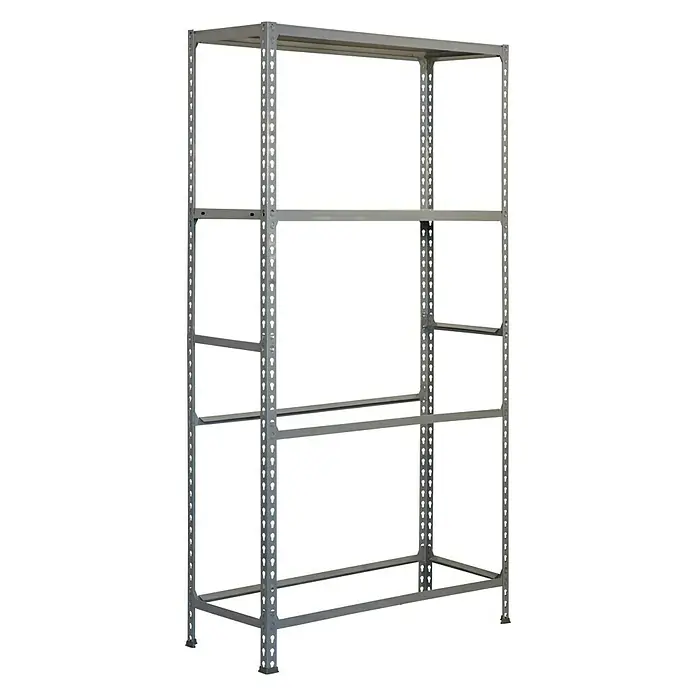 Simonrack Simongarage Metall-Reifenregal Mega Plus - L x B x H: 40 x 100 x 200 cm, Traglast: 200 kg/Boden, Anzahl Böden: 4 Stk., Stecken, Grau - Diagonale Ansicht