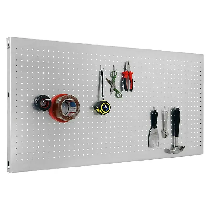 Simonrack Panelclick Panel perforado con 8 ganchos - L x An: 90 x 60 cm, Galvanizado - Vista angular