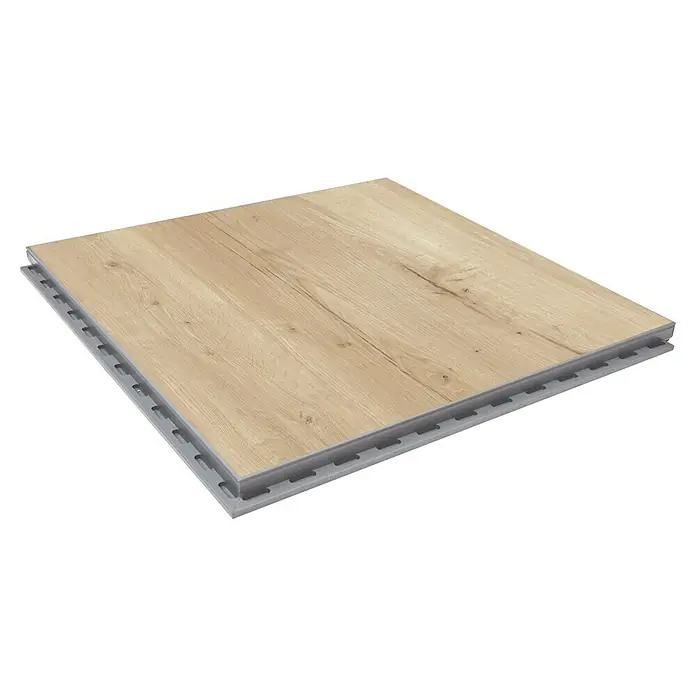 Feinsteinzeugfliese Click and Go Lignea Rovere - 60 x 60 cm, Beige, Matt - Diagonale Ansicht