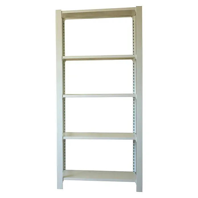 Simonrack Simonoffice Aktenregal Grundelement - L x B x H: 40 x 90 x 210 cm, Traglast: 200 kg/Boden, Anzahl Böden: 5 Stk., Weiß - Vorderansicht