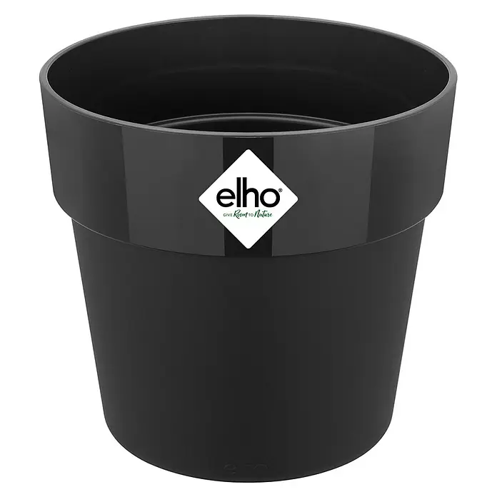 Maceta para planta Original mini - Dimensiones externas (Ø x Al): 12,5 x 12 cm, Plástico, Negro - Vista frontal