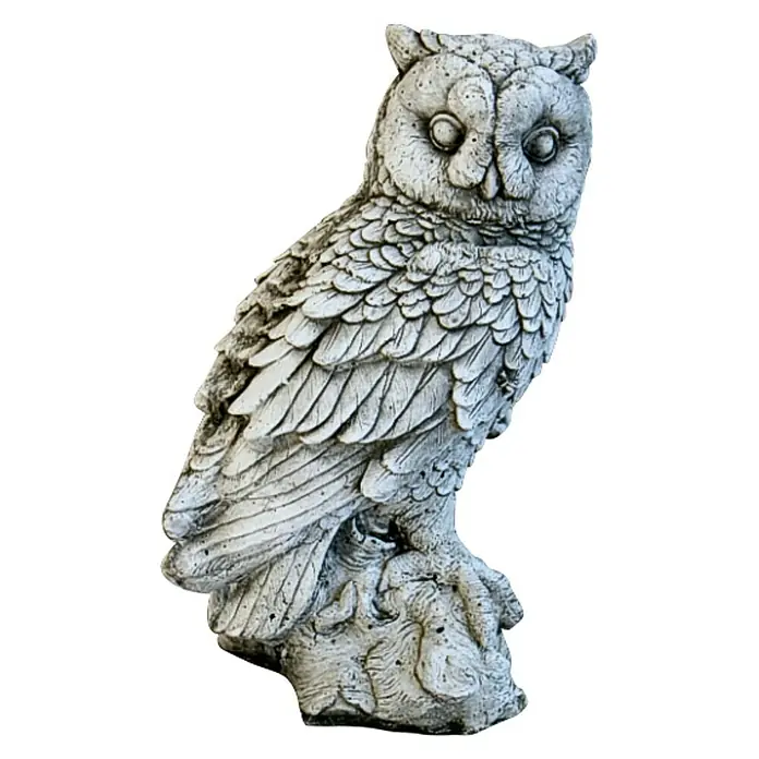 Figura decorativa Lechuza mediana - L x An x Al: 15 x 13 x 23 cm, Piedra artificial - Vista frontal