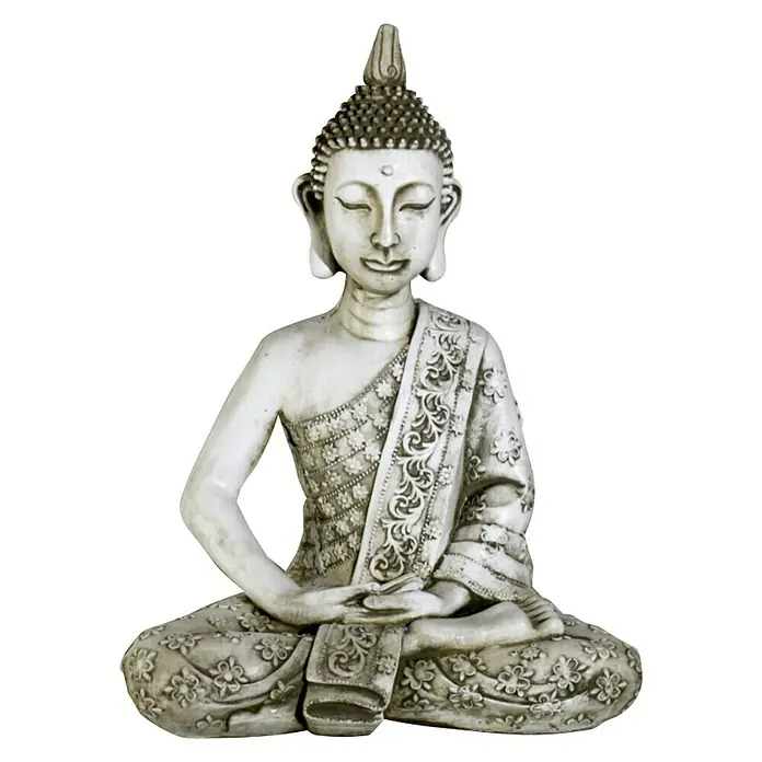 Figura decorativa Buda oración grande - L x An x Al: 37 x 23 x 58 cm, Piedra artificial - Vista frontal