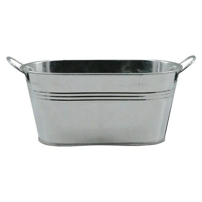 Zinkwanne - Metall, L x B x H: 22 x 12,5 x 10,5 cm - Vorderansicht