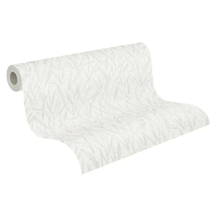 my look Diamant Vliestapete Bambus - Grau, Floral, 10,05 x 0,53 m - Diagonale Ansicht