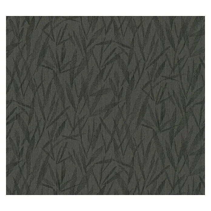 my look Diamant Vliestapete Bambus - Schwarz, Floral, 10,05 x 0,53 m - Draufsicht