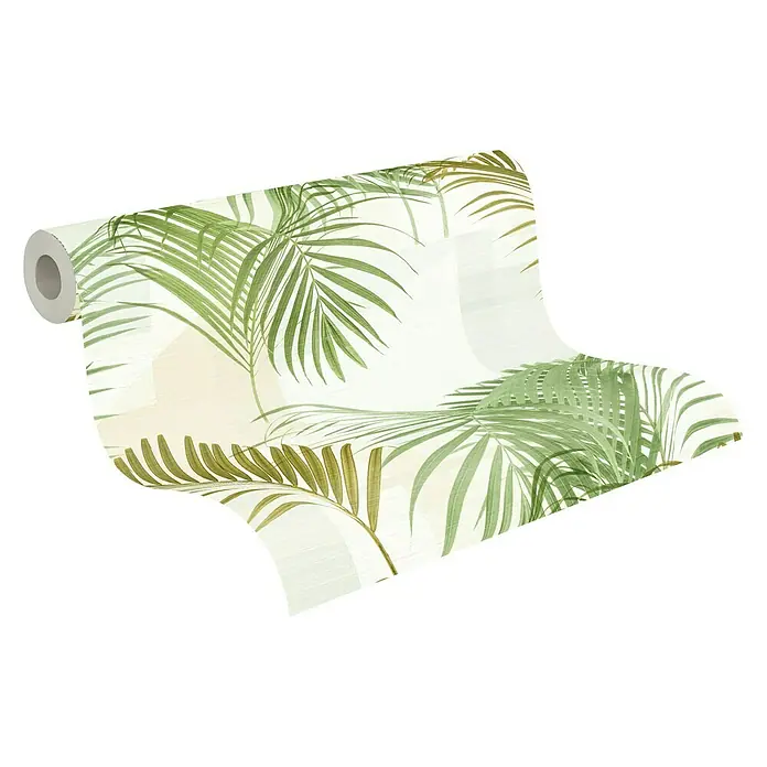 my look Nature Vliestapete Palme - Grün, Floral, 10,05 x 0,53 m - Diagonale Ansicht